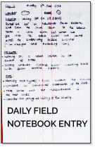 DAILY FIELD NOTEBOOK ENTRY