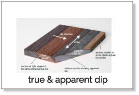 true & apparent dip