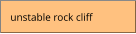 unstable rock cliff