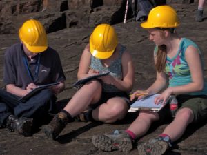 Students using field skills